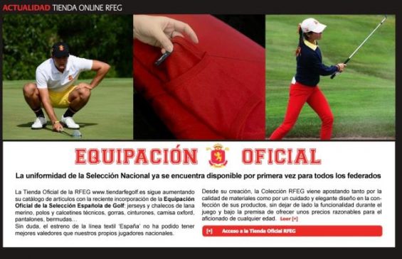 La Tienda Oficial de la RFEG ofrece la uniformidad de los equipos nacionales a los federados
